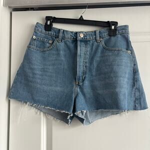 Triarchy Responsible Denim High Rise Cut Off Shorts Blue Organic Cotton Size 30